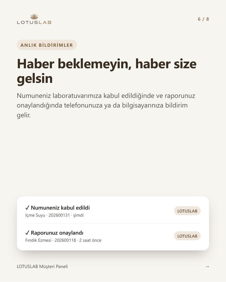 Müşteri Paneli: anlık bildirimler